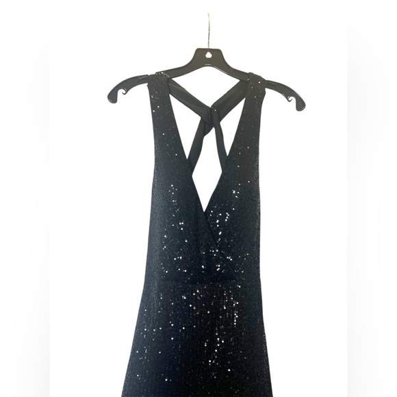 LaFemme Black Sequin Flare Pant Jumpsuit Womens Size 2 Pageant Appearance Talent - Picture 5 of 8